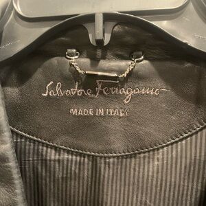 Mens  Salvatore Ferragamo butter soft black leather jacket size  EU 54/ US L
